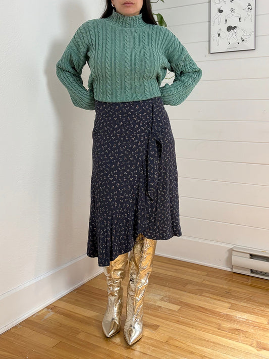 Madewell ruffle wrap midi skirt Medium