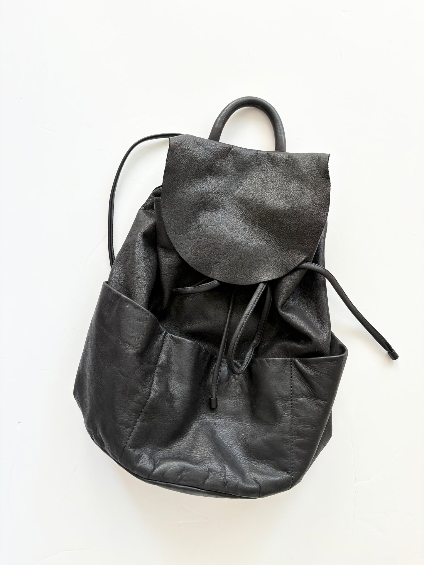 COS unstructured leather backpack