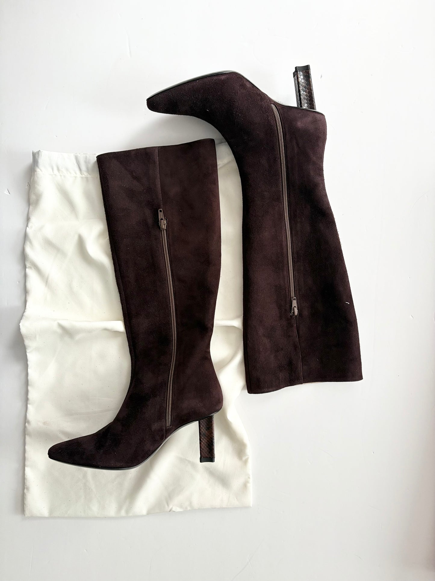 Bottes en daim marron STAUD Benny, pointure 36