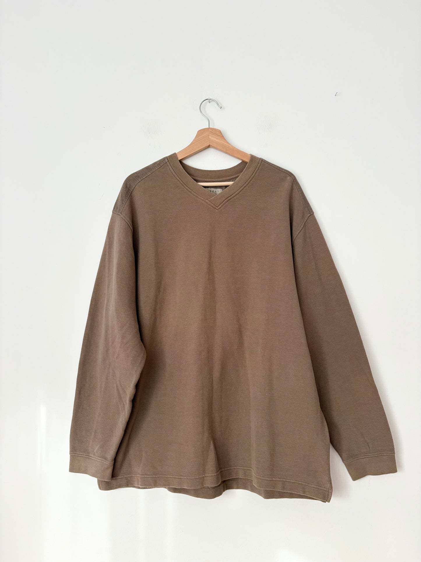 Vintage taupe ribbed sweater XL/XXL