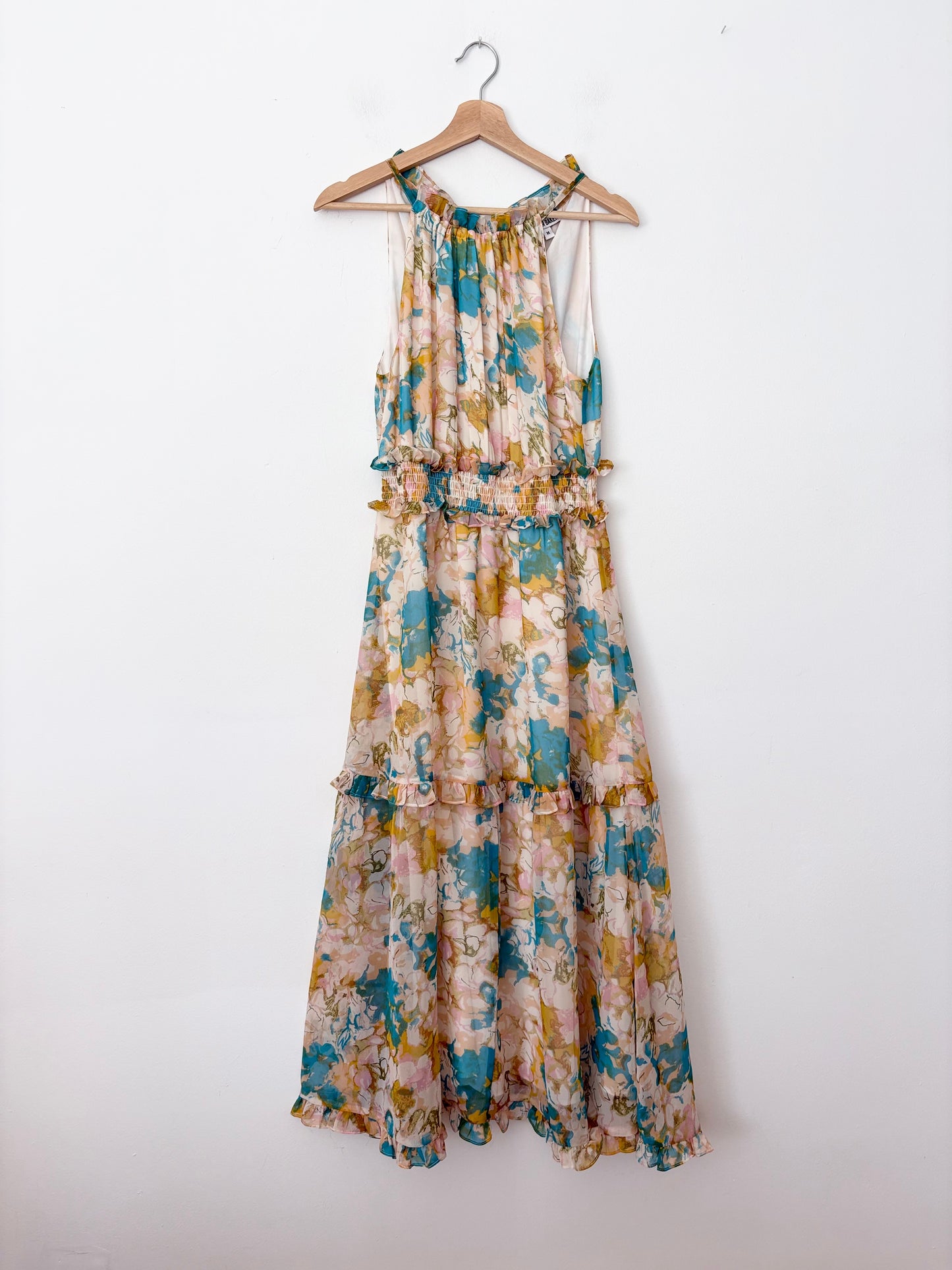 Walter Baker floral ruffle midi dress Medium