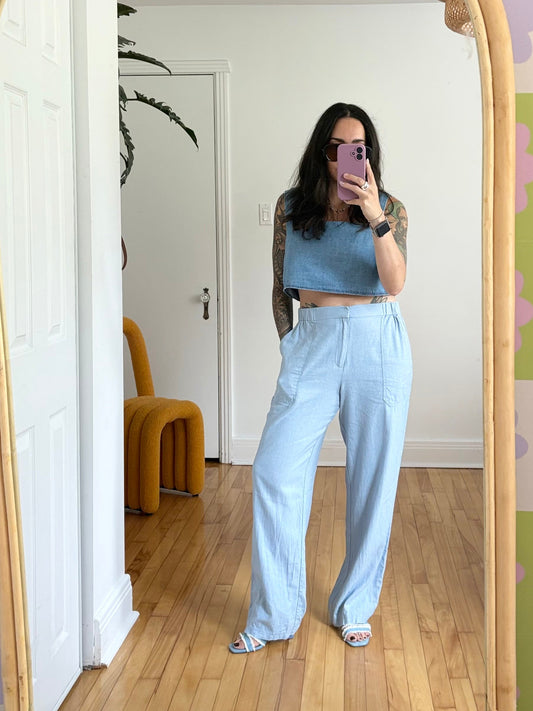 WAYF linen utility pants Medium