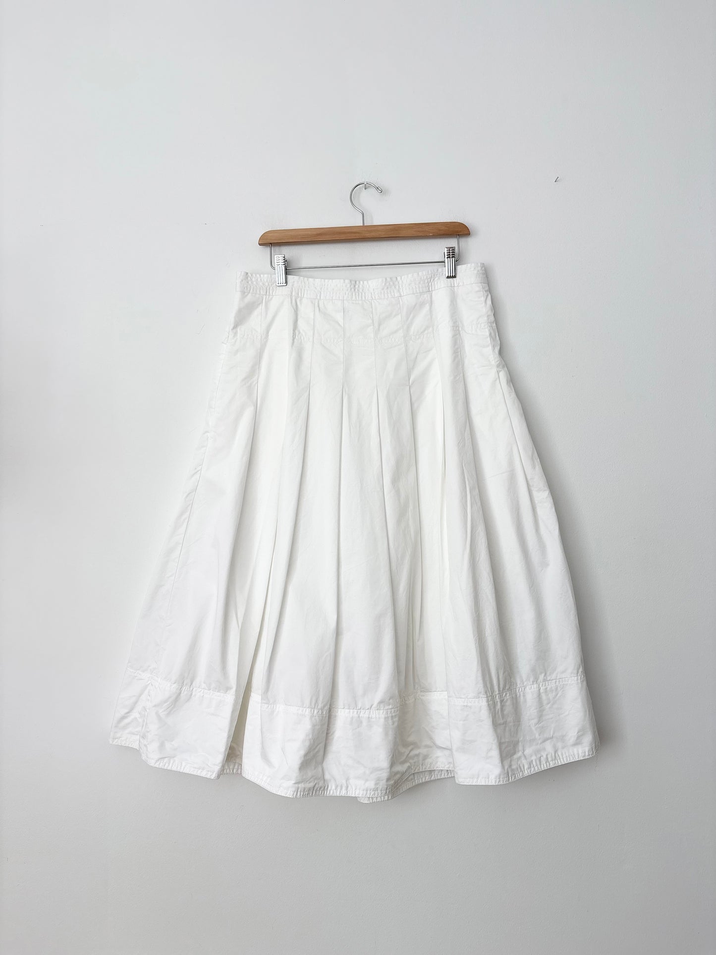 Madewell pleated midi skirt in cotton poplin XL