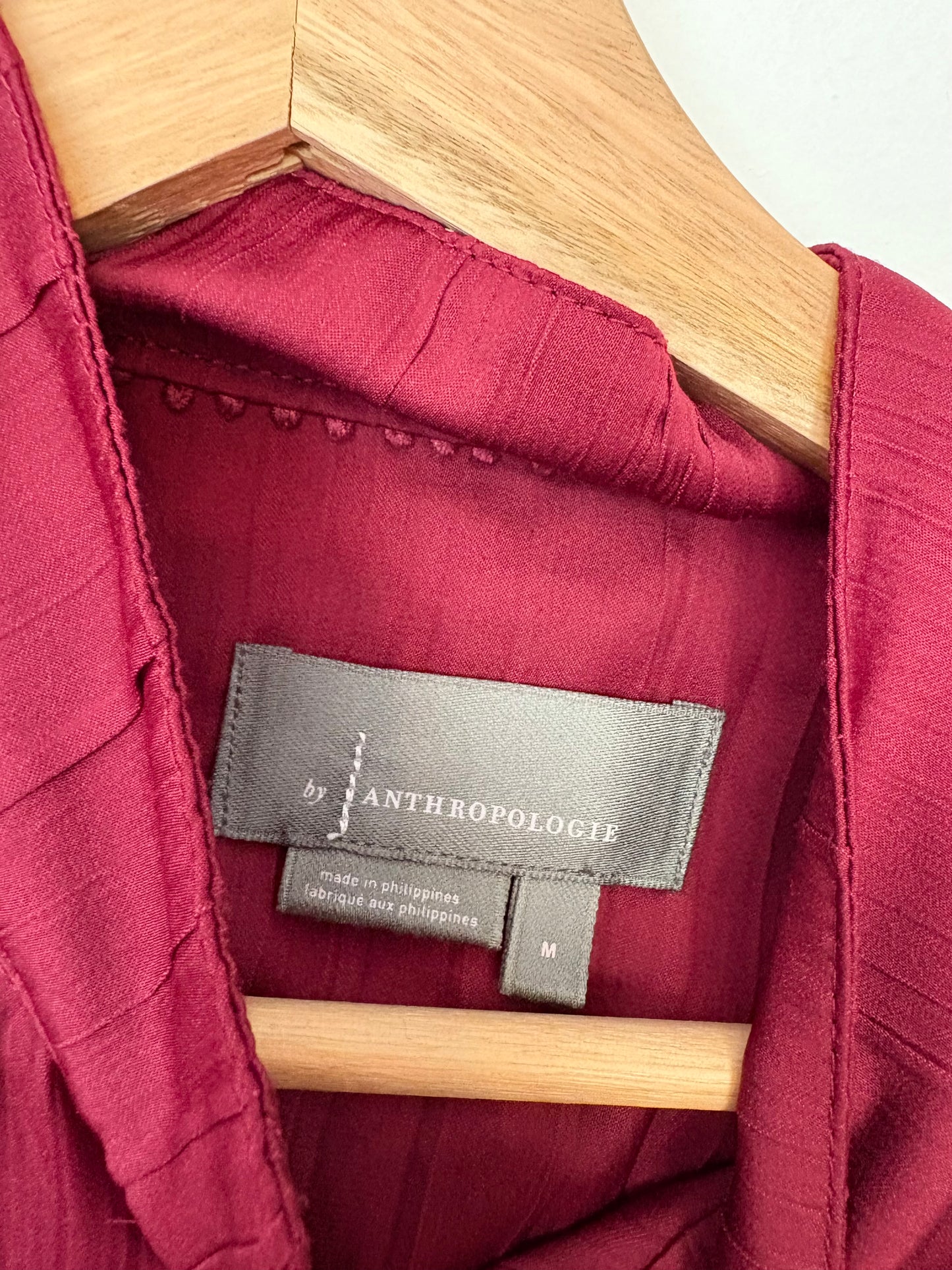 Anthropologie shimmer satin blouse Medium