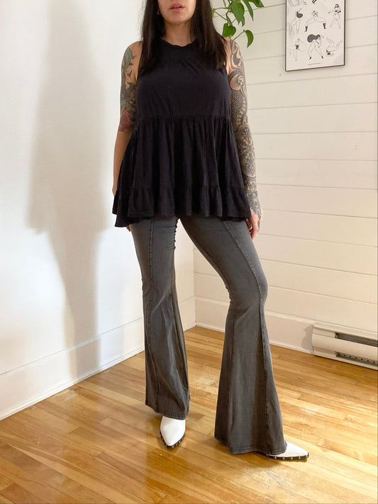 Urban outfitters faded black flare leggings Medium