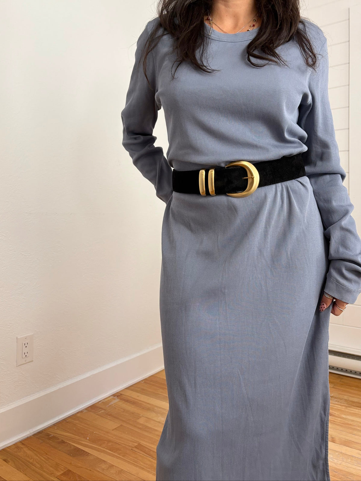 Vintage genuine suede belt XS-S