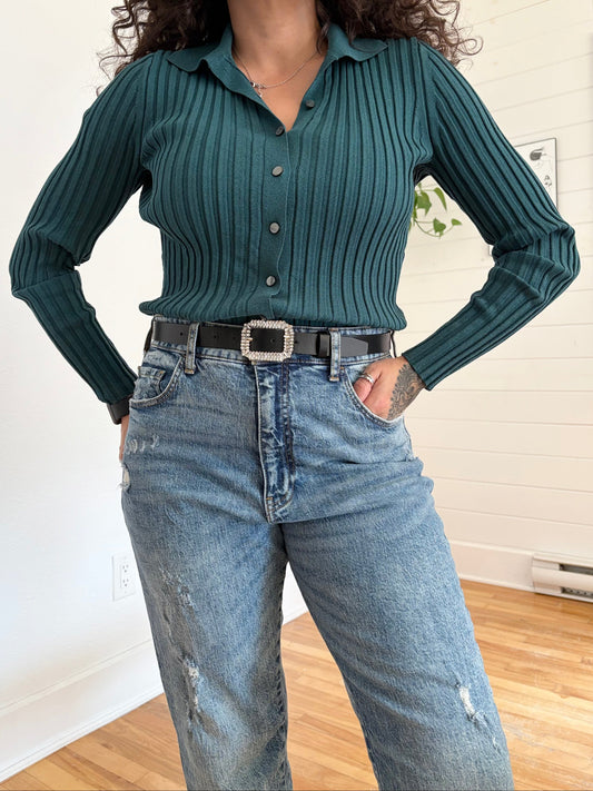 Vince ribbed long sleeve button up cardigan Medium