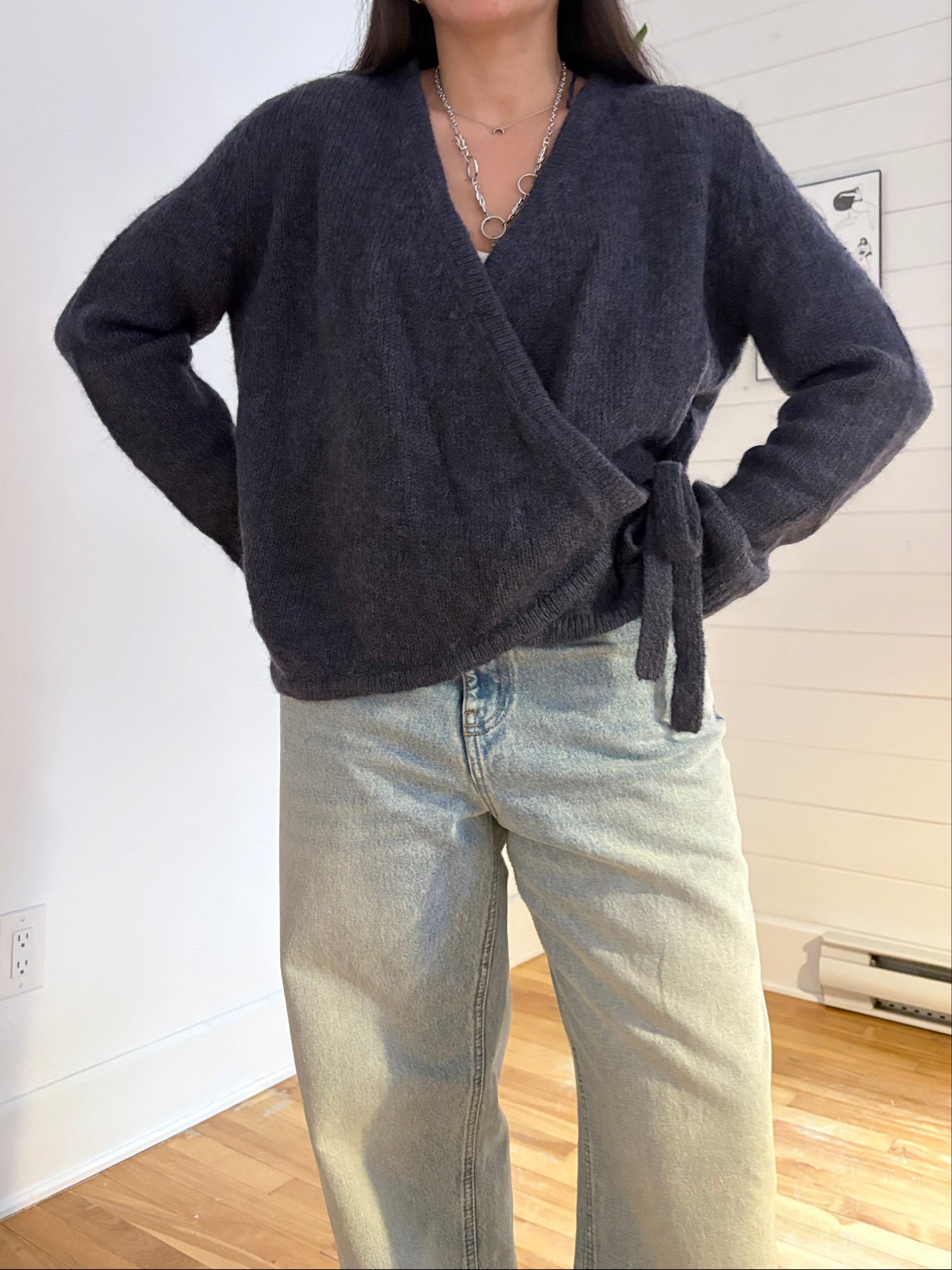 COS wool-alpaca wrap sweater Medium