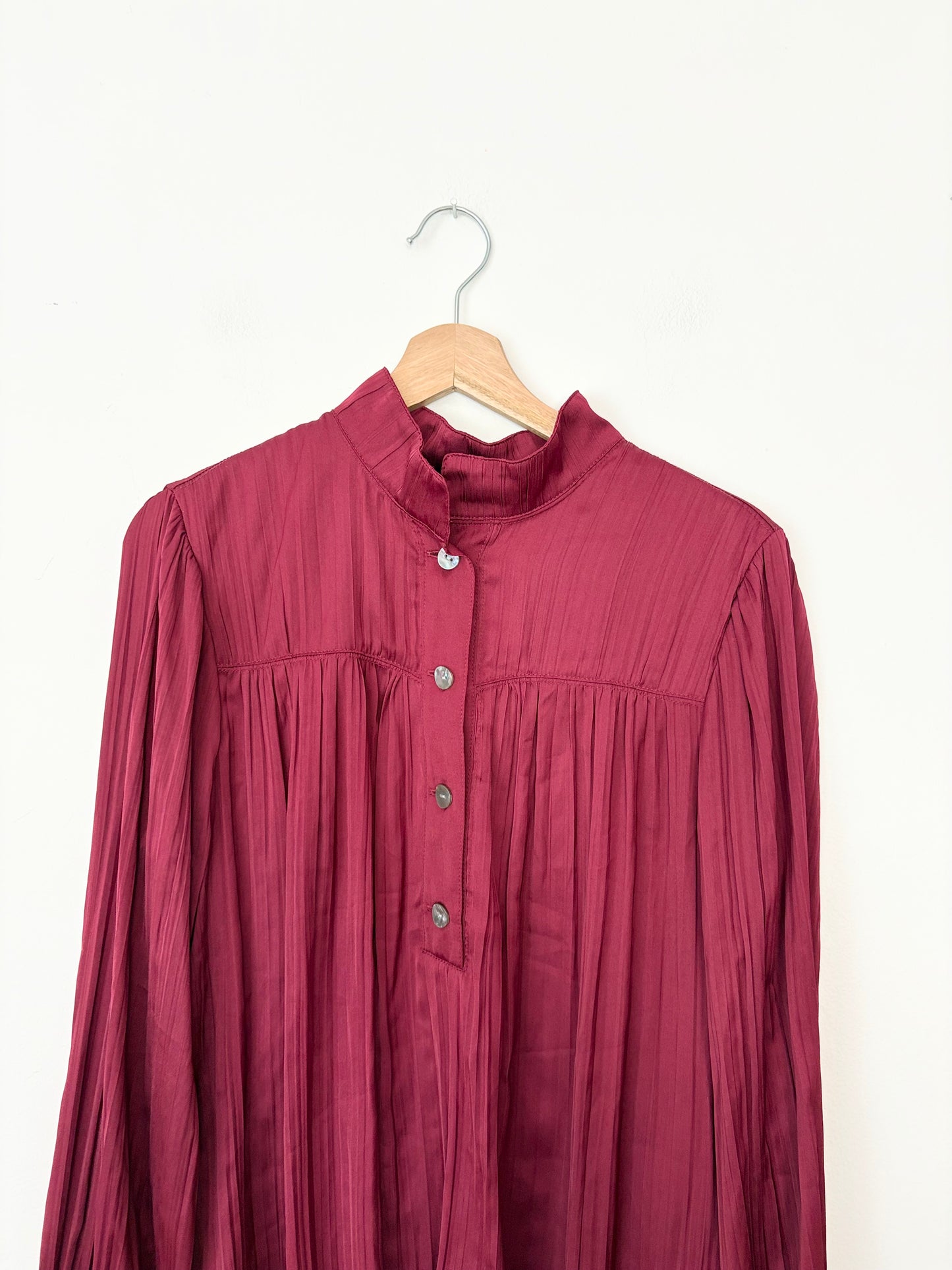 Anthropologie shimmer satin blouse Medium