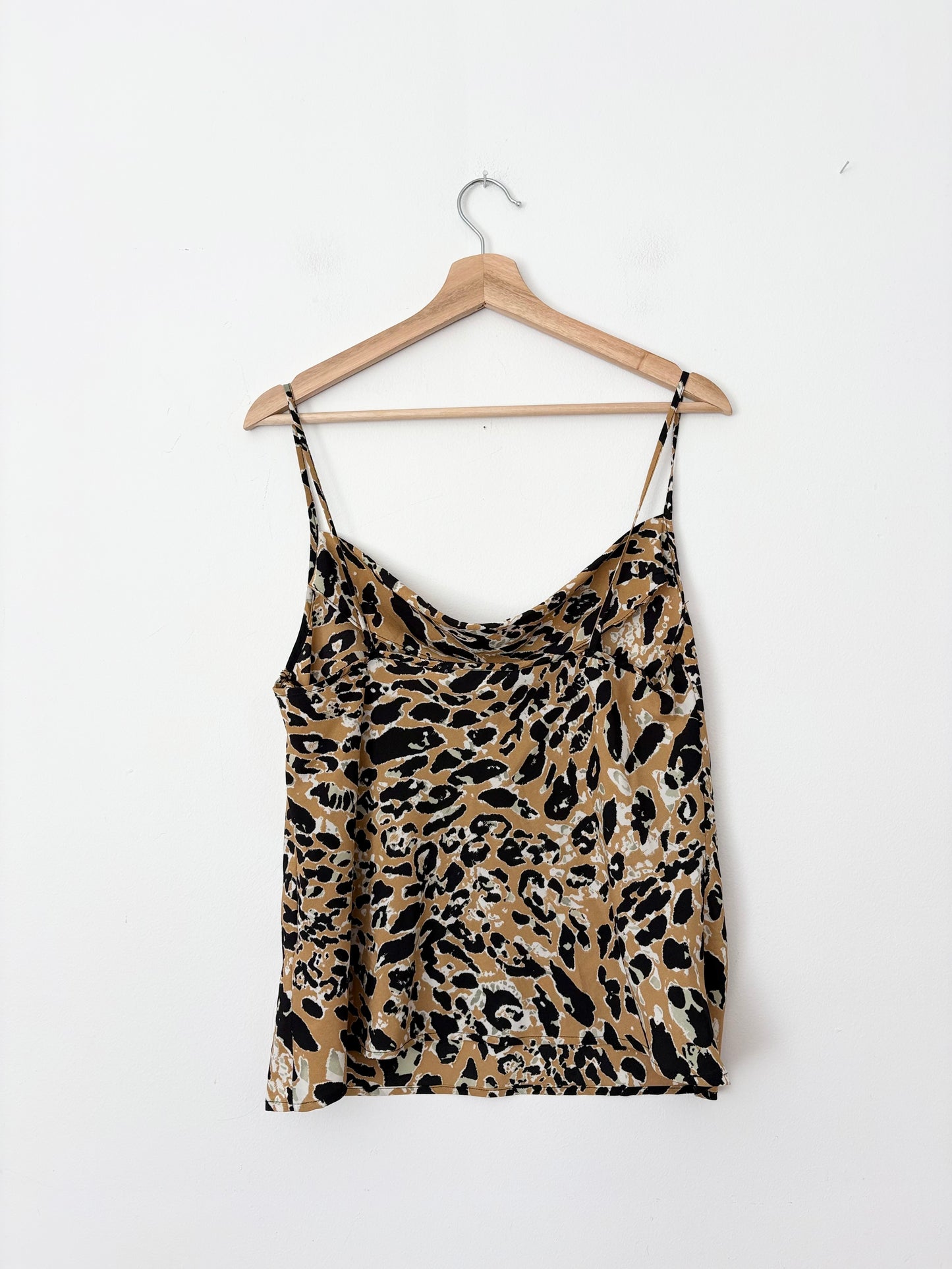 Topshop leopard print cowl neck tank Medium