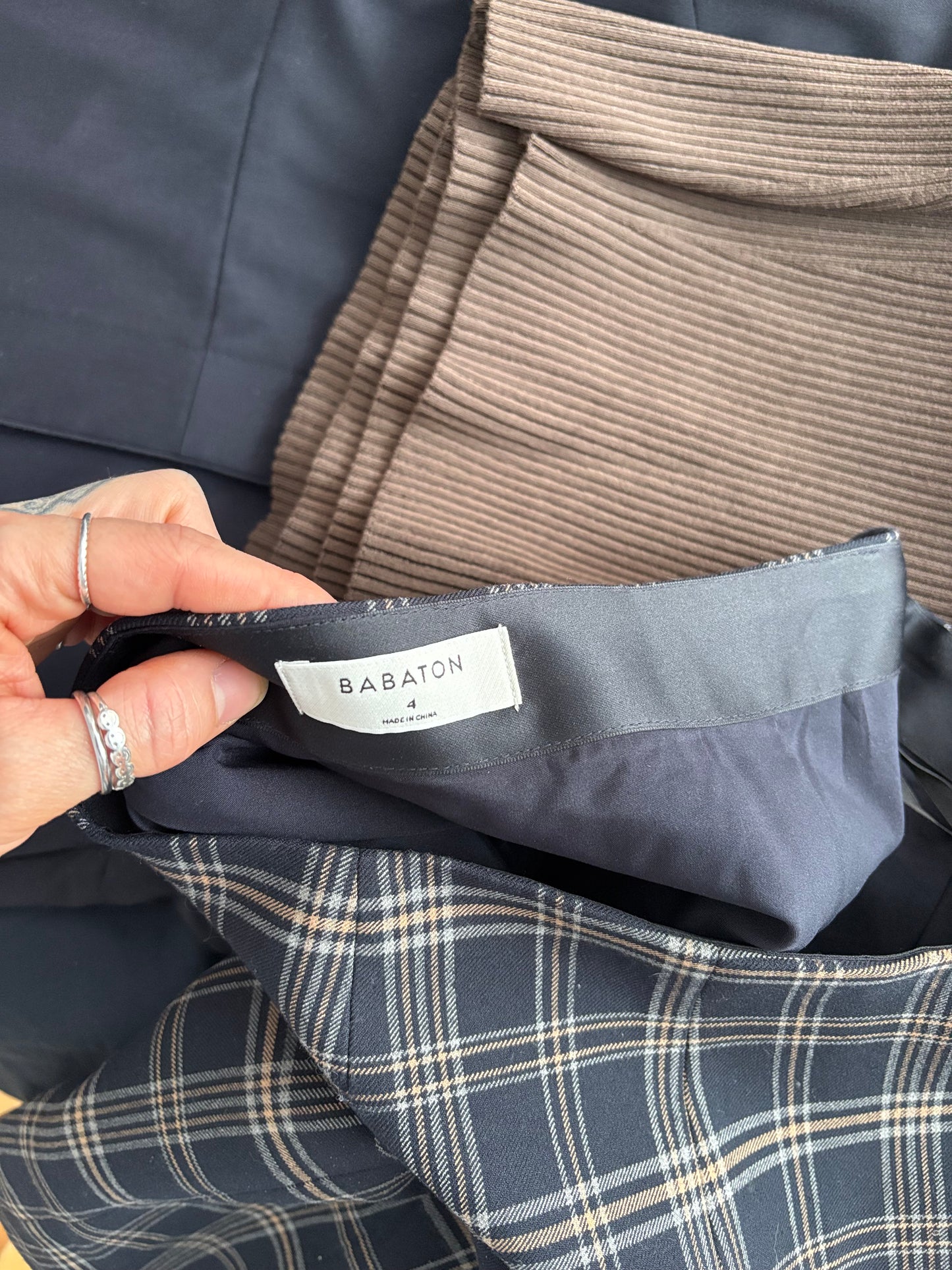 Babaton modern plaid mini skirt W26