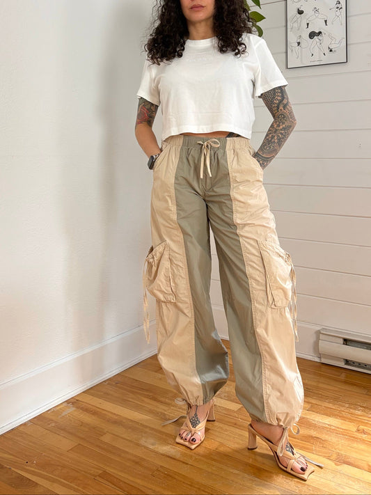 Zara two-tone parachute pants Medium