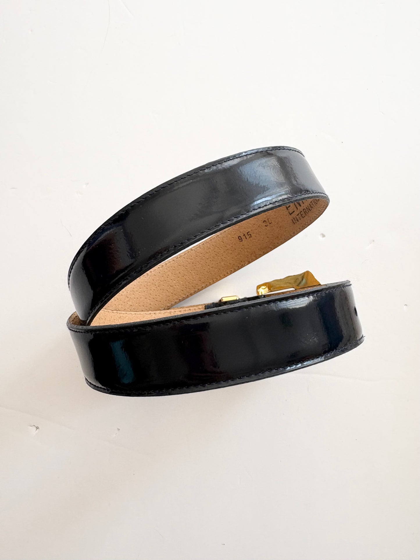 Vintage patent leather belt XS