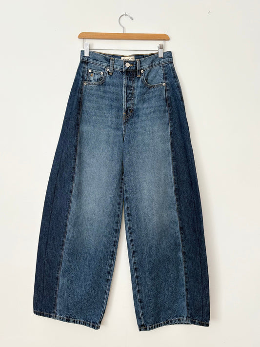 Etica Arden reworked wide leg barrel jeans W26