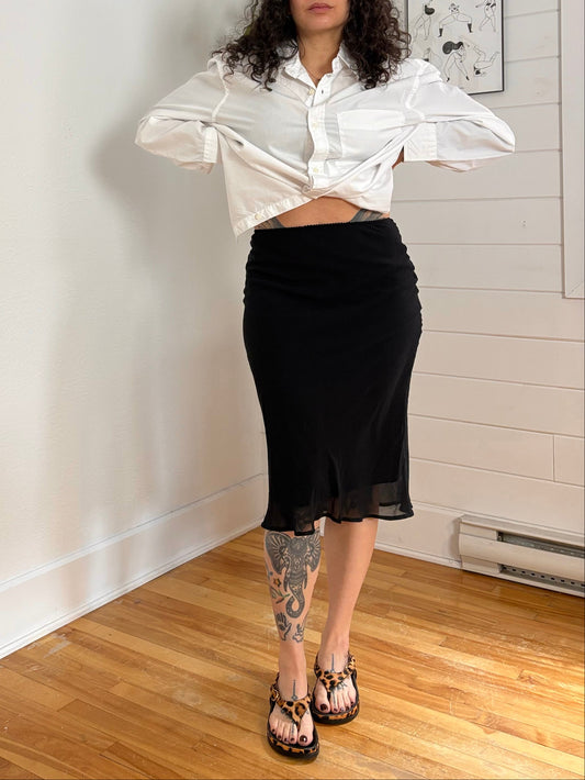 Jupe droite mi-transparente vintage T S/M