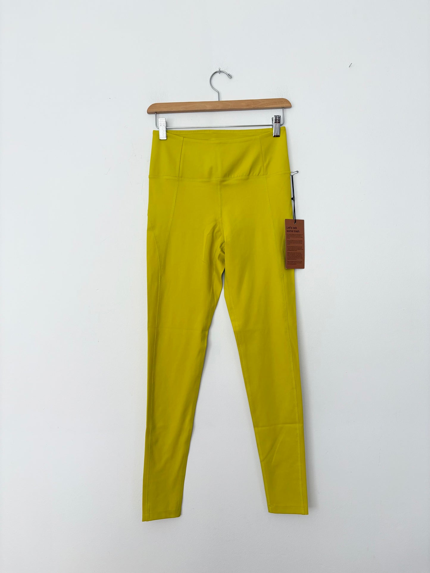 Girlfriend collective chartreuse compression leggings Medium