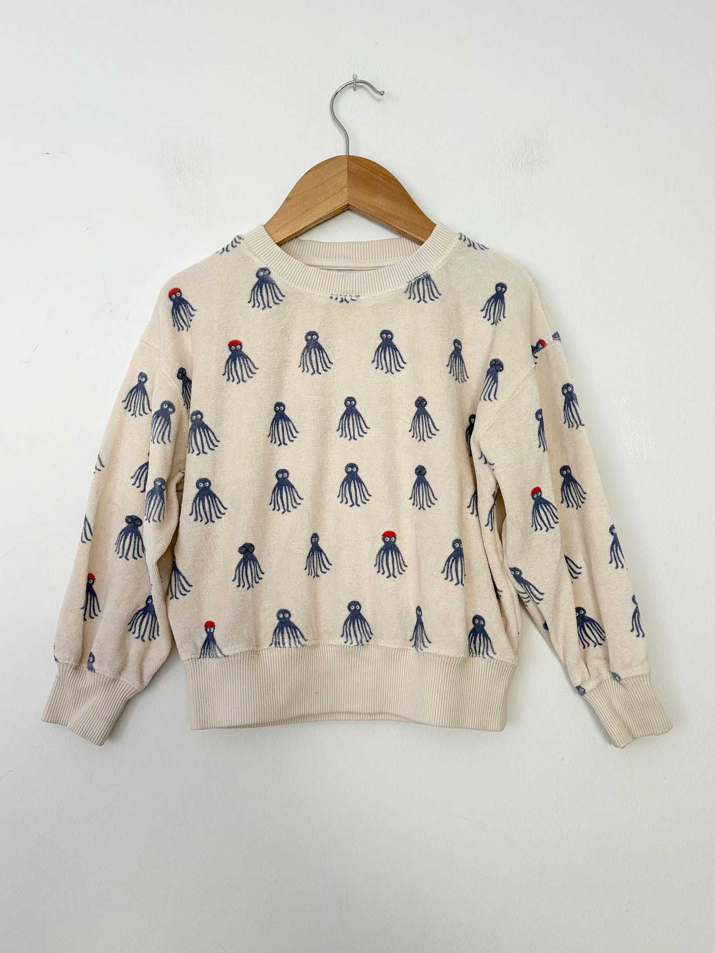 Emile & Ida terry octopus sweater 4Y