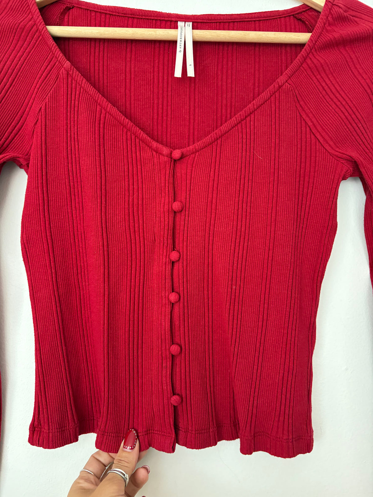 Cardigan court côtelé Anthropologie, taille S