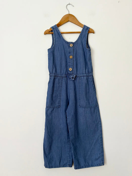 Zara chambray denim overalls 6Y