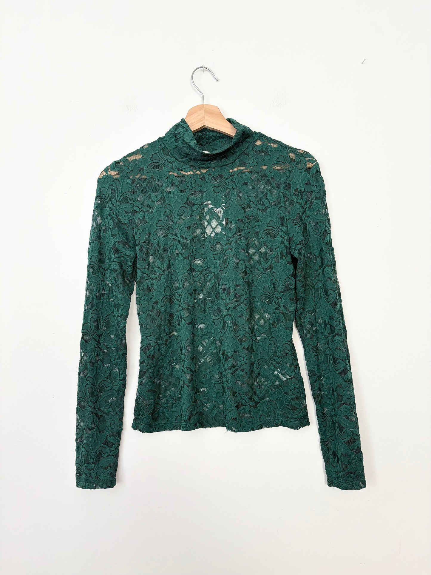 AFRM green lace turtleneck Medium