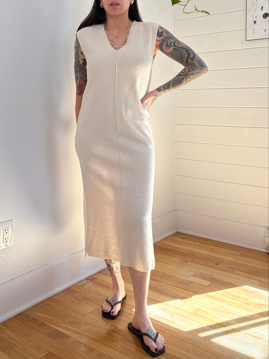 Massimo Dutti sleeveless knit midi dress Medium