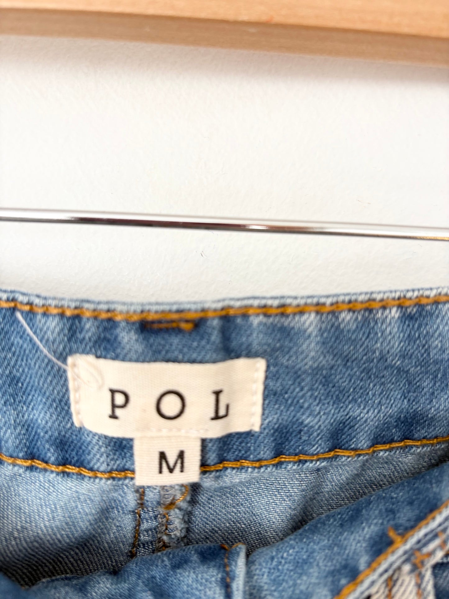 POL wide leg studded pleated jeans Medium