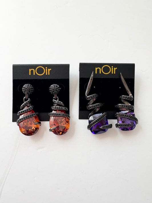 Noir NYC Leza spiral hugging earrings