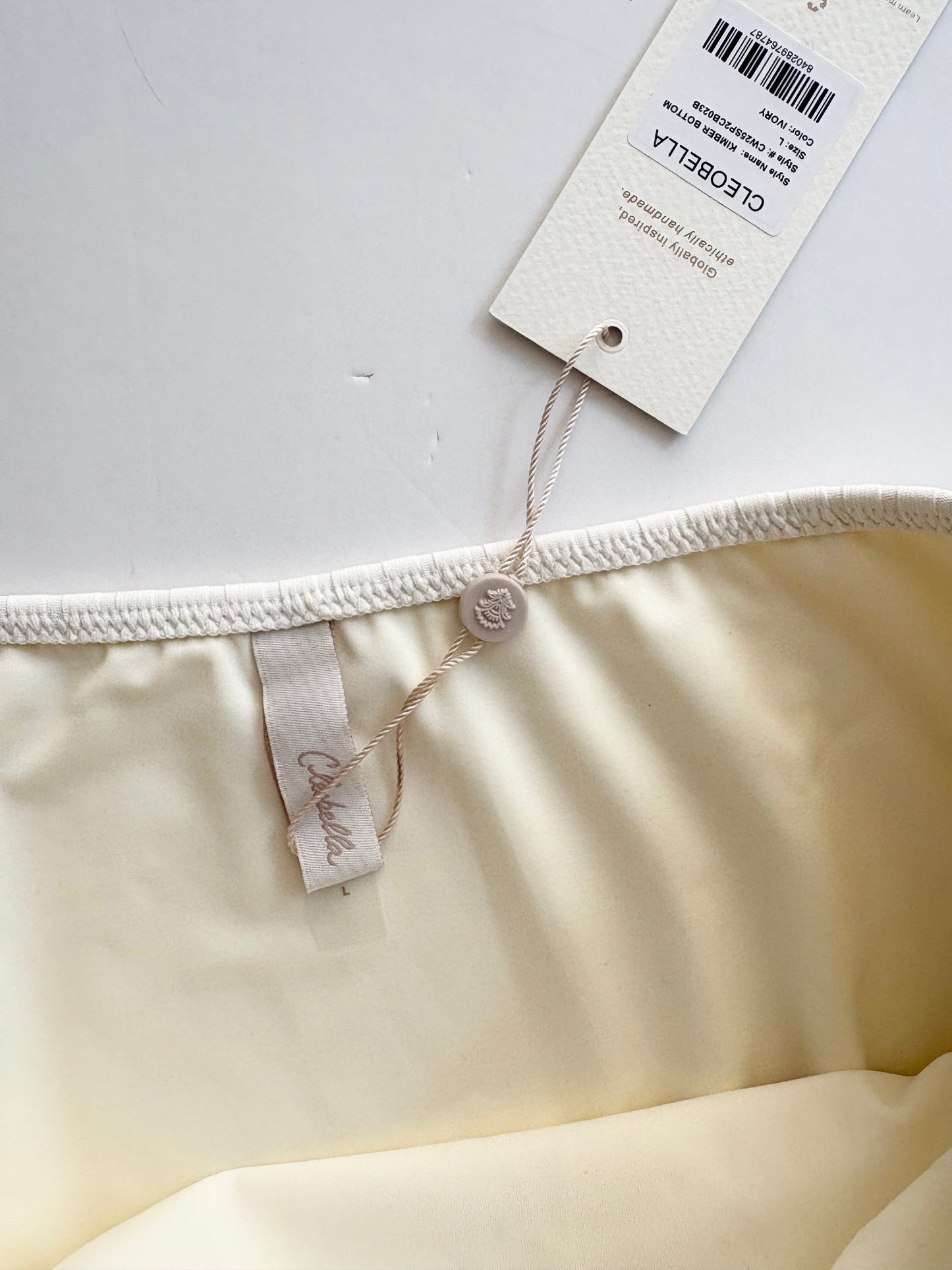 Haut de bikini Cleobella côtelé ivoire taille L