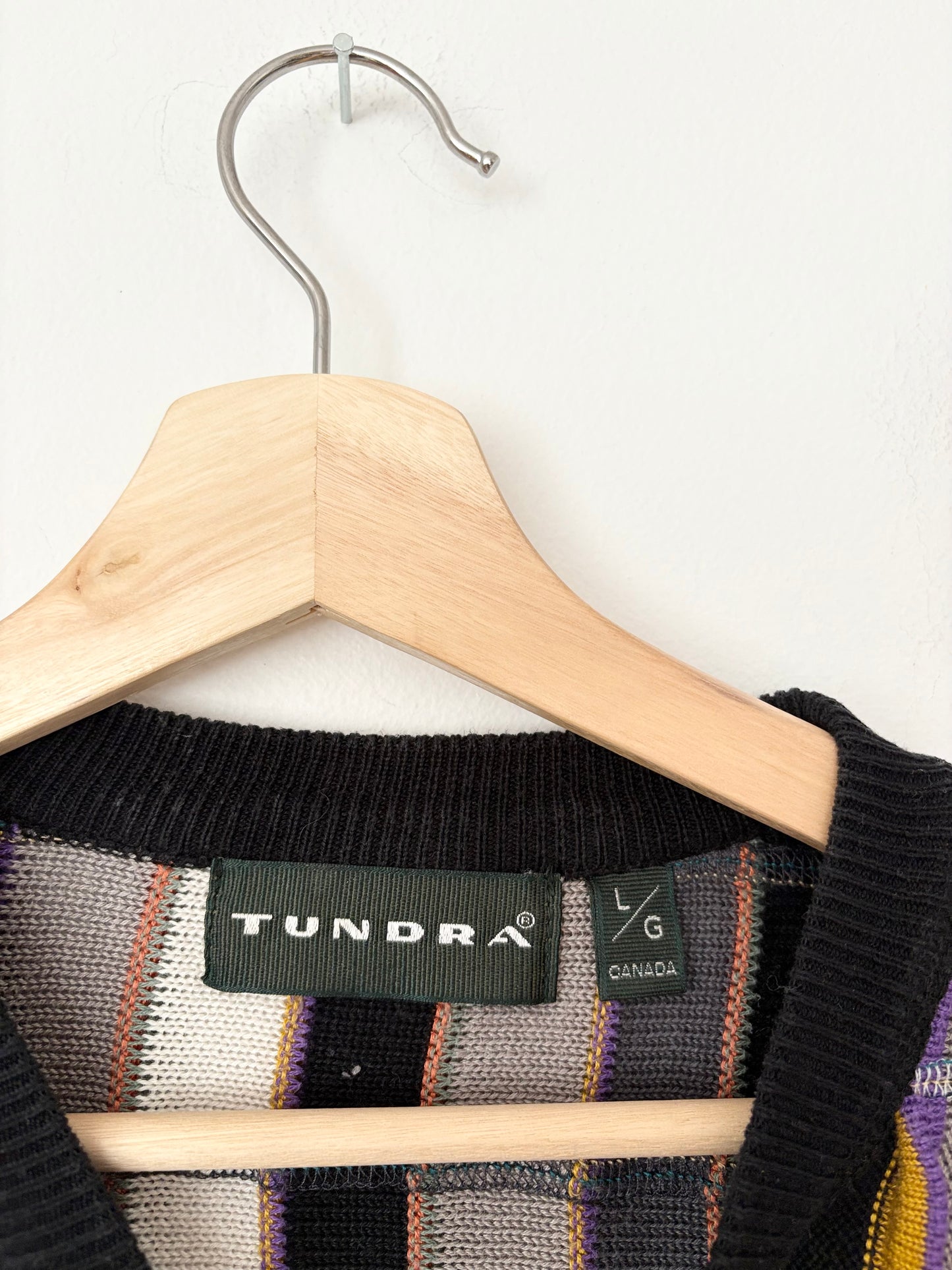 Vintage stripe knit oversized sweater L/XL