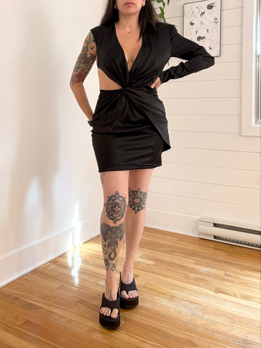 House of CB Zemora satin wrap dress Large