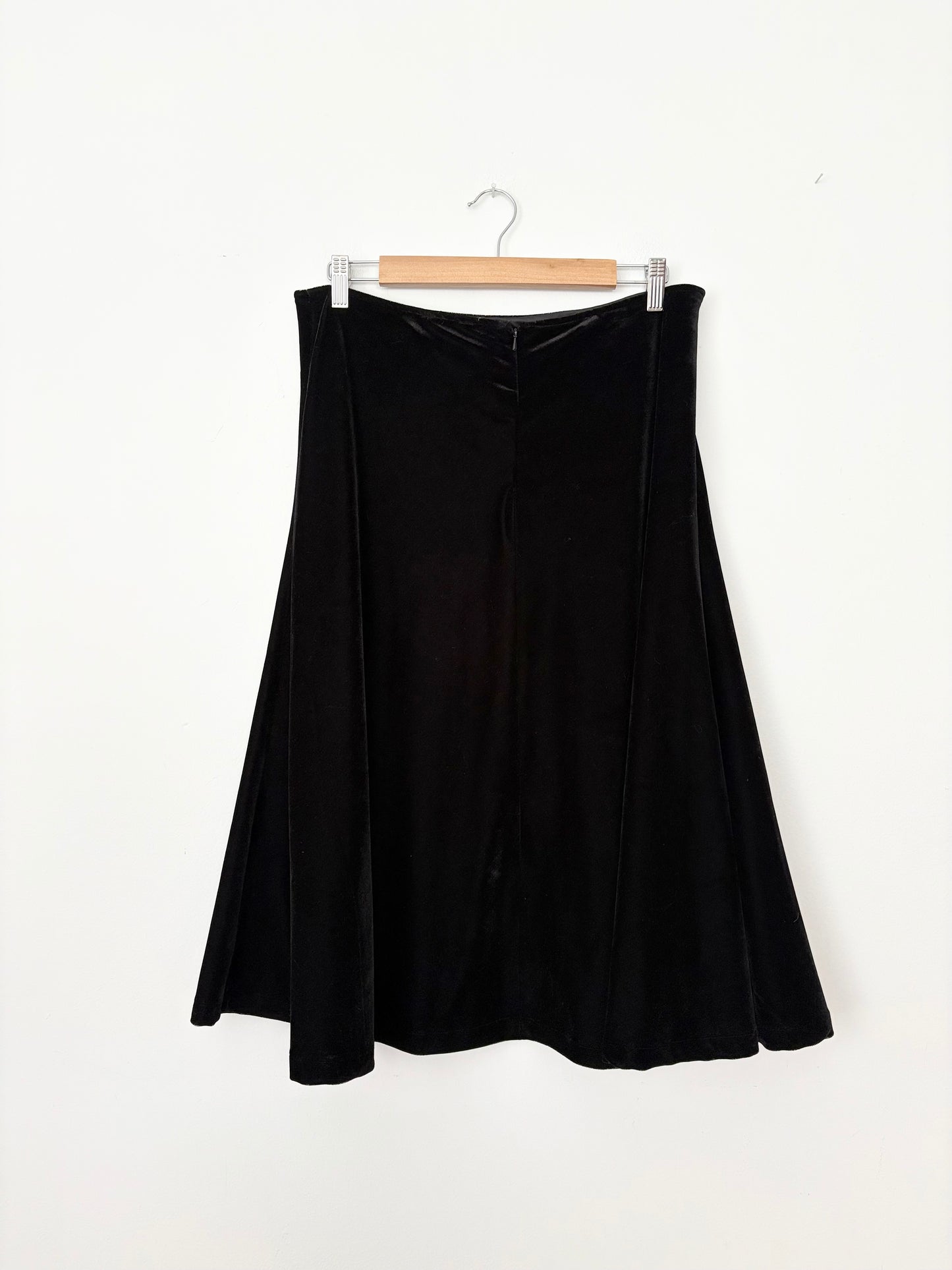 Y2K velvet silk blend midi skirt M/L