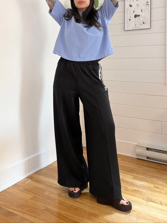 Adidas Firebird wide leg track pants Medium
