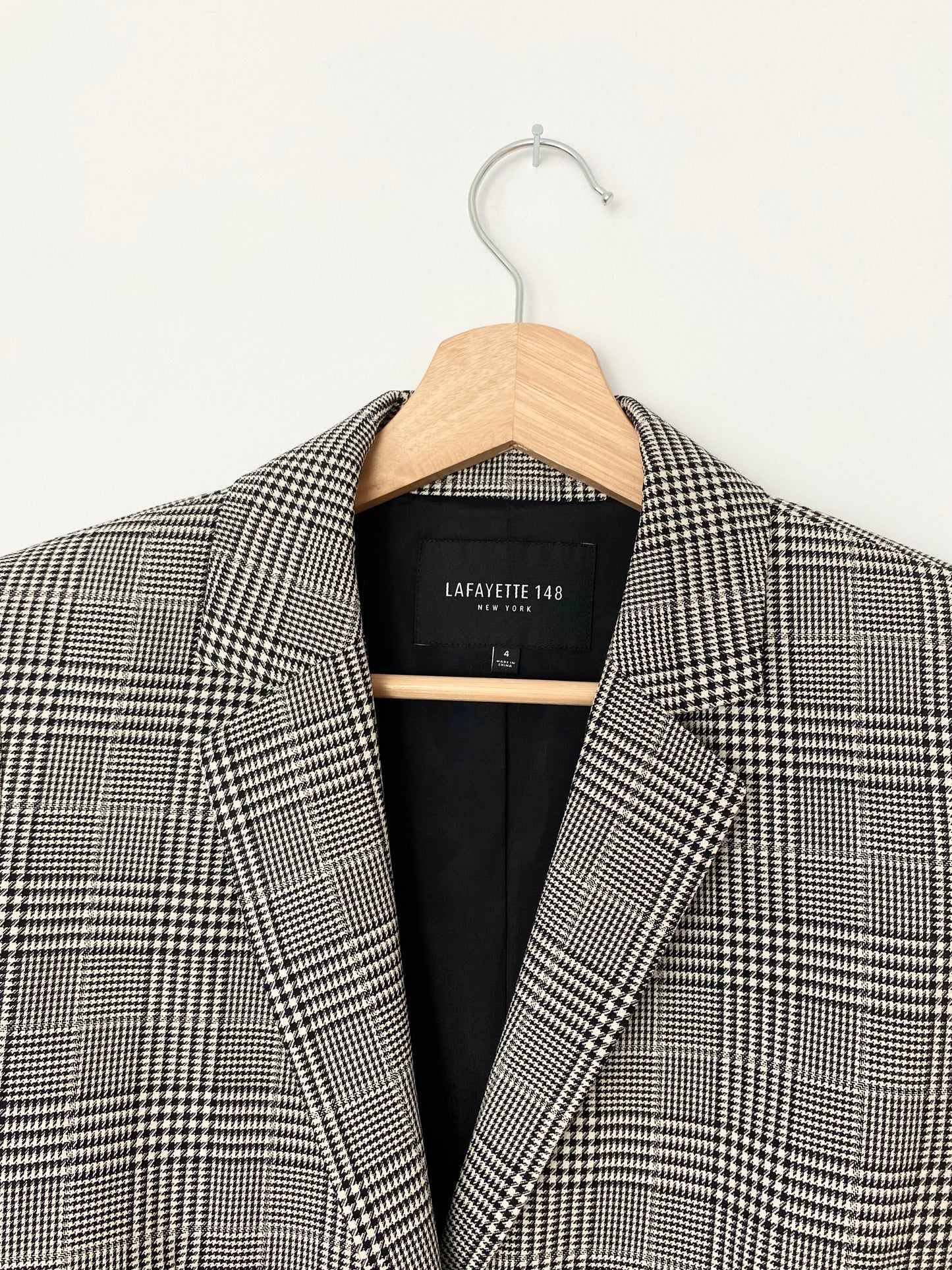 Lafayette 148 houndstooth wool blazer Small