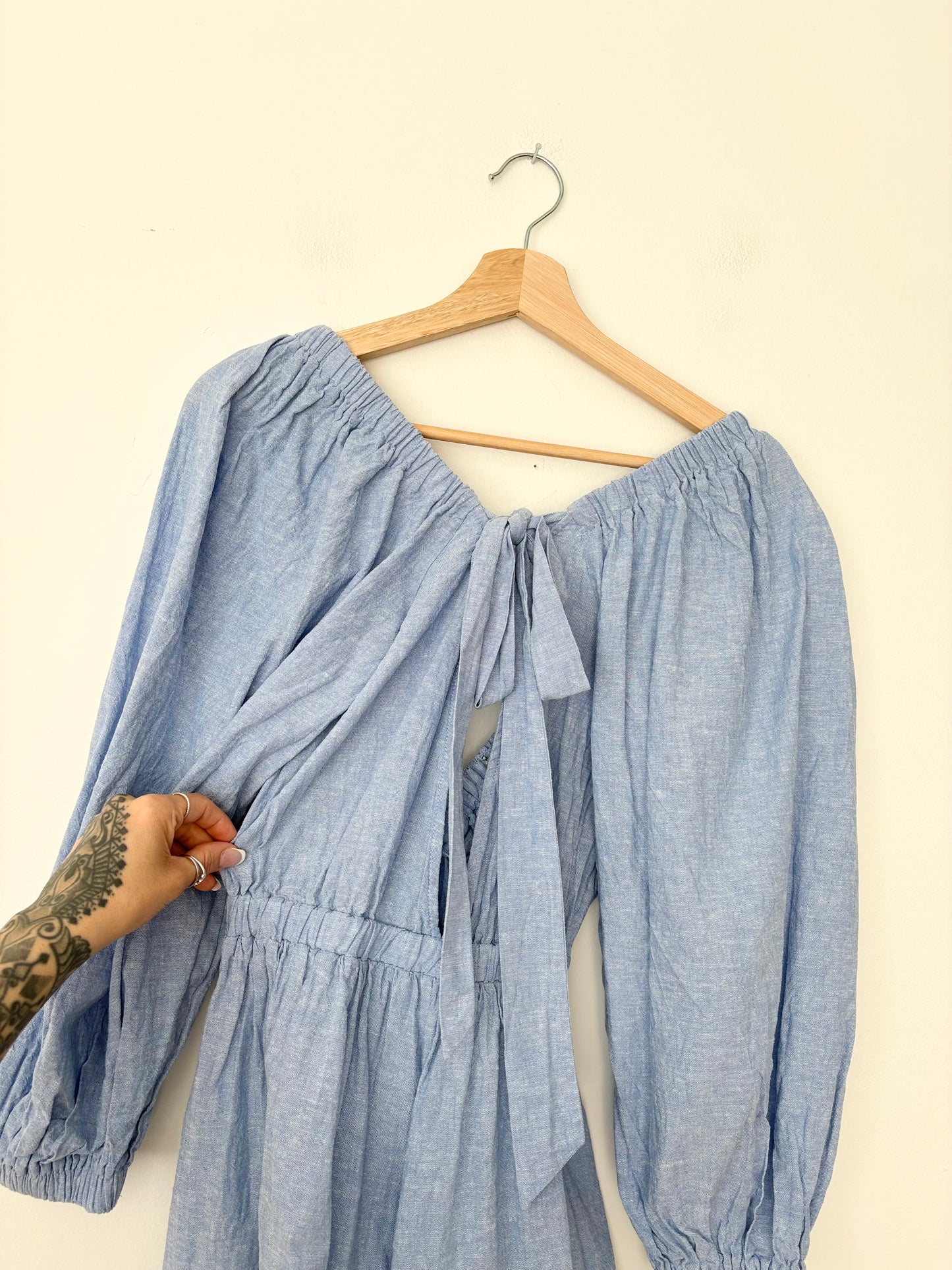 Combishort Topshop à manches longues en lin mélangé S/M