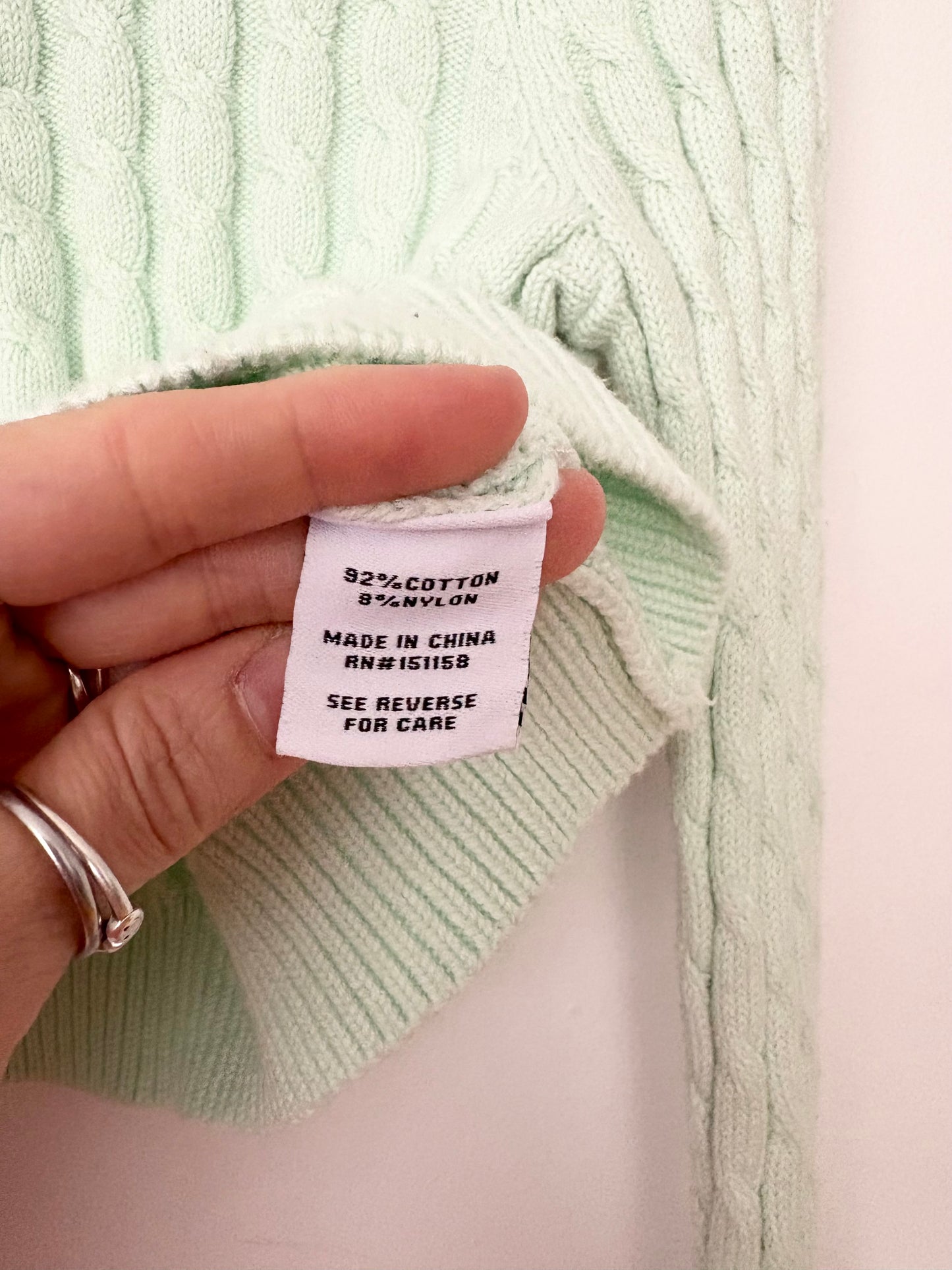 525 America crop cable knit sweater Small