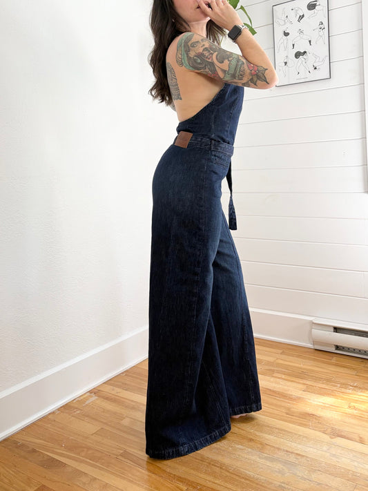 Etica billie halter neck wide leg jumpsuit Small