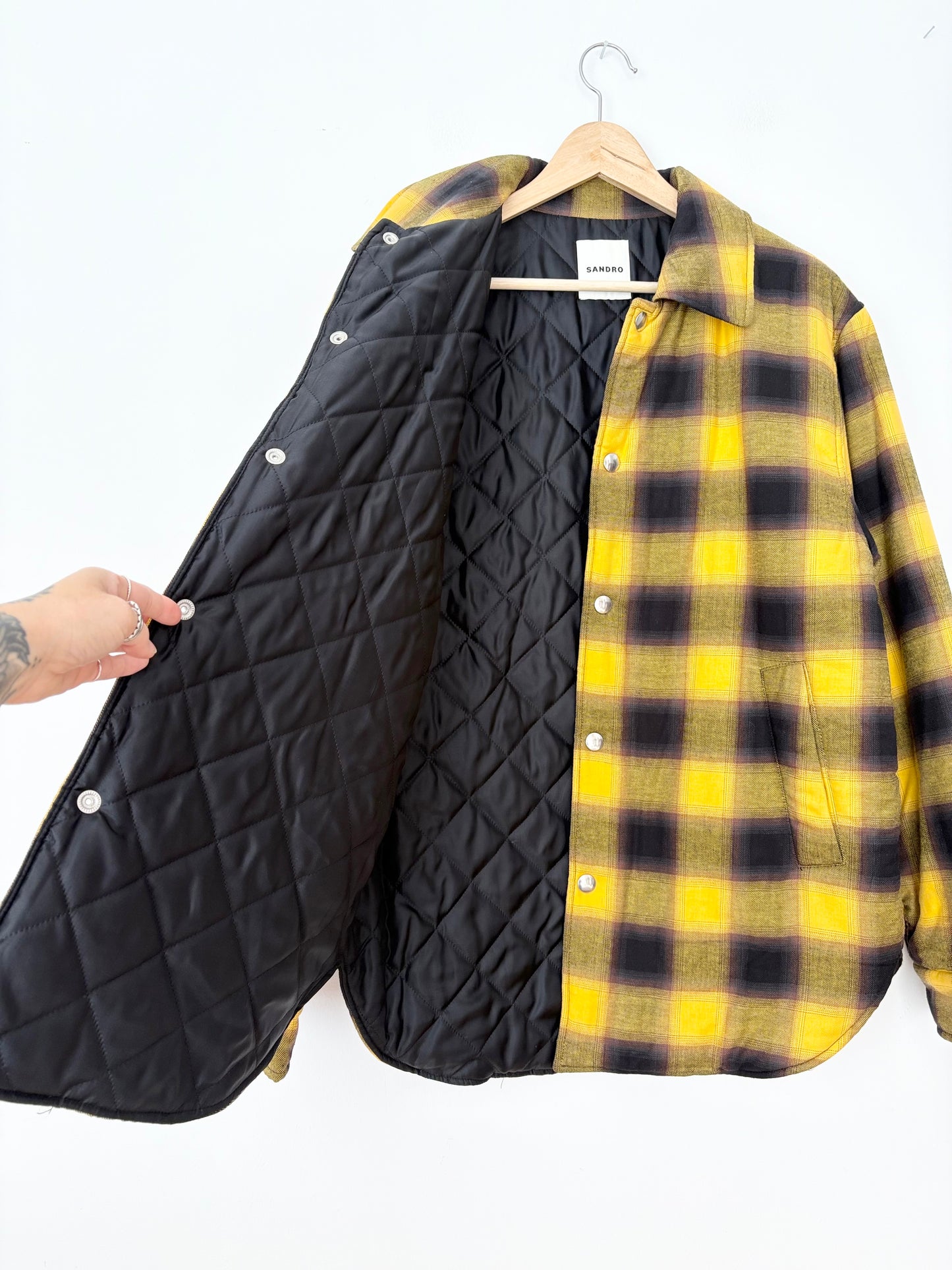 Sandro Plaid padded jacket L/XL