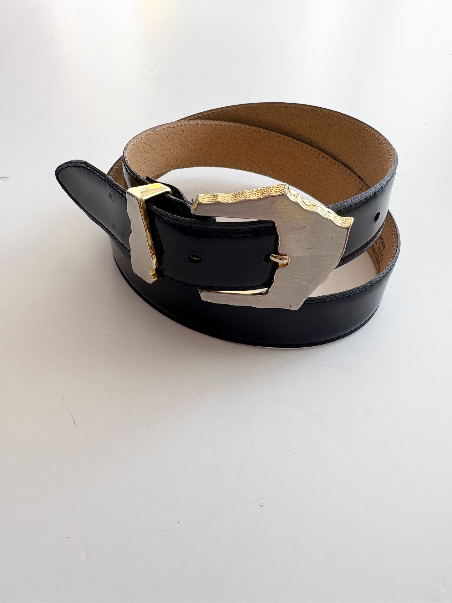 Vintage patent leather belt XS