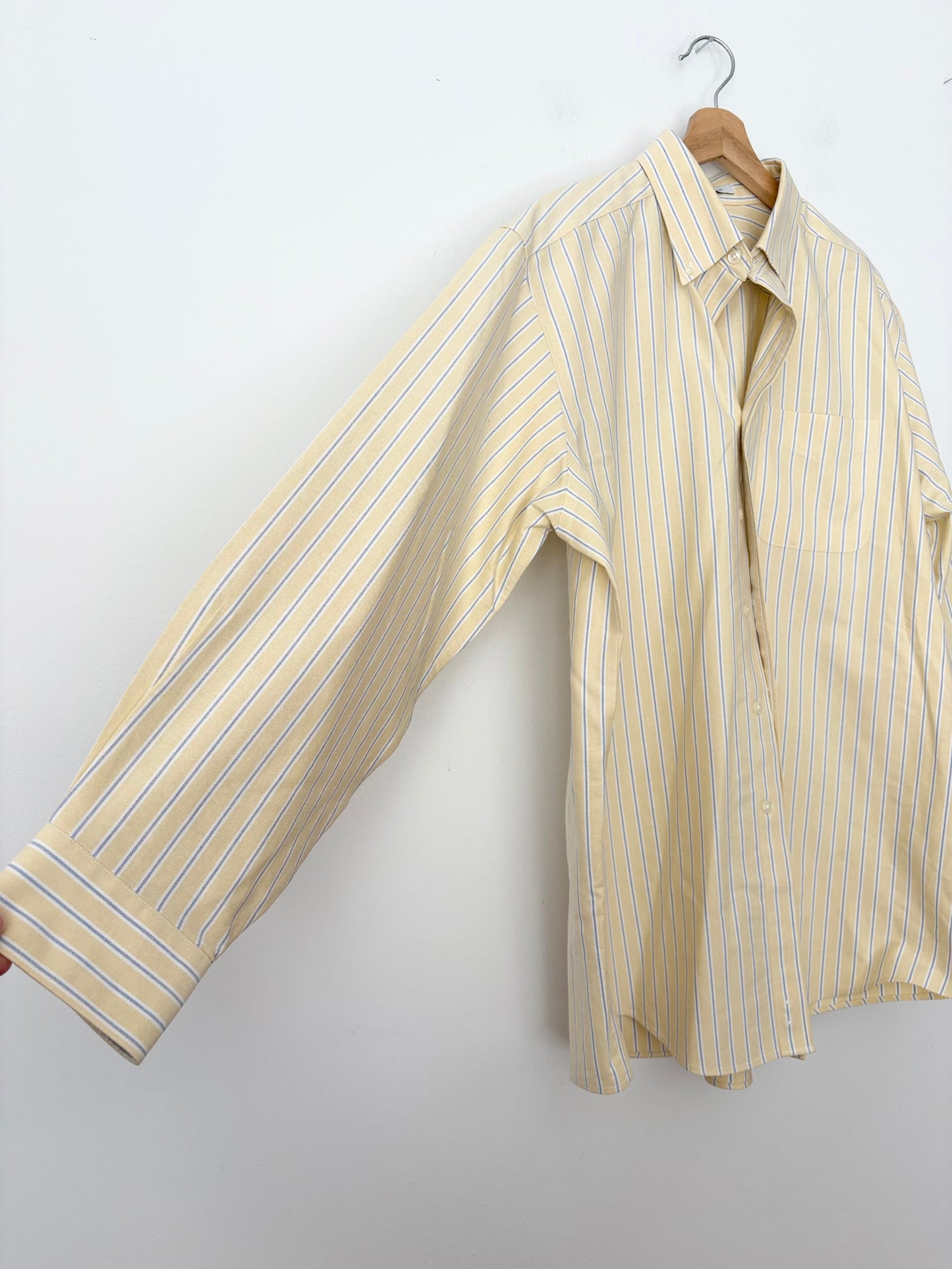 L.L Bean butter yellow stripe button down shirt XL