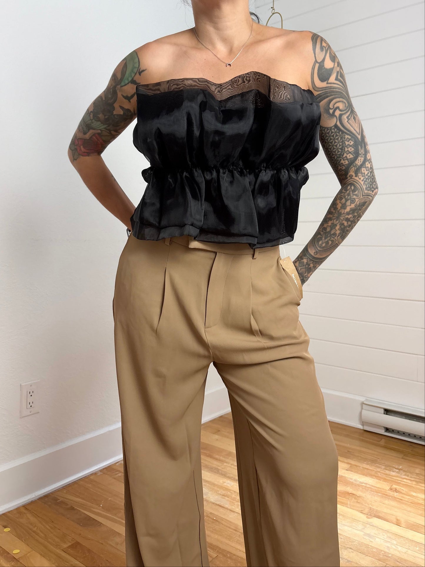 Top bustier en organza Zara S-L