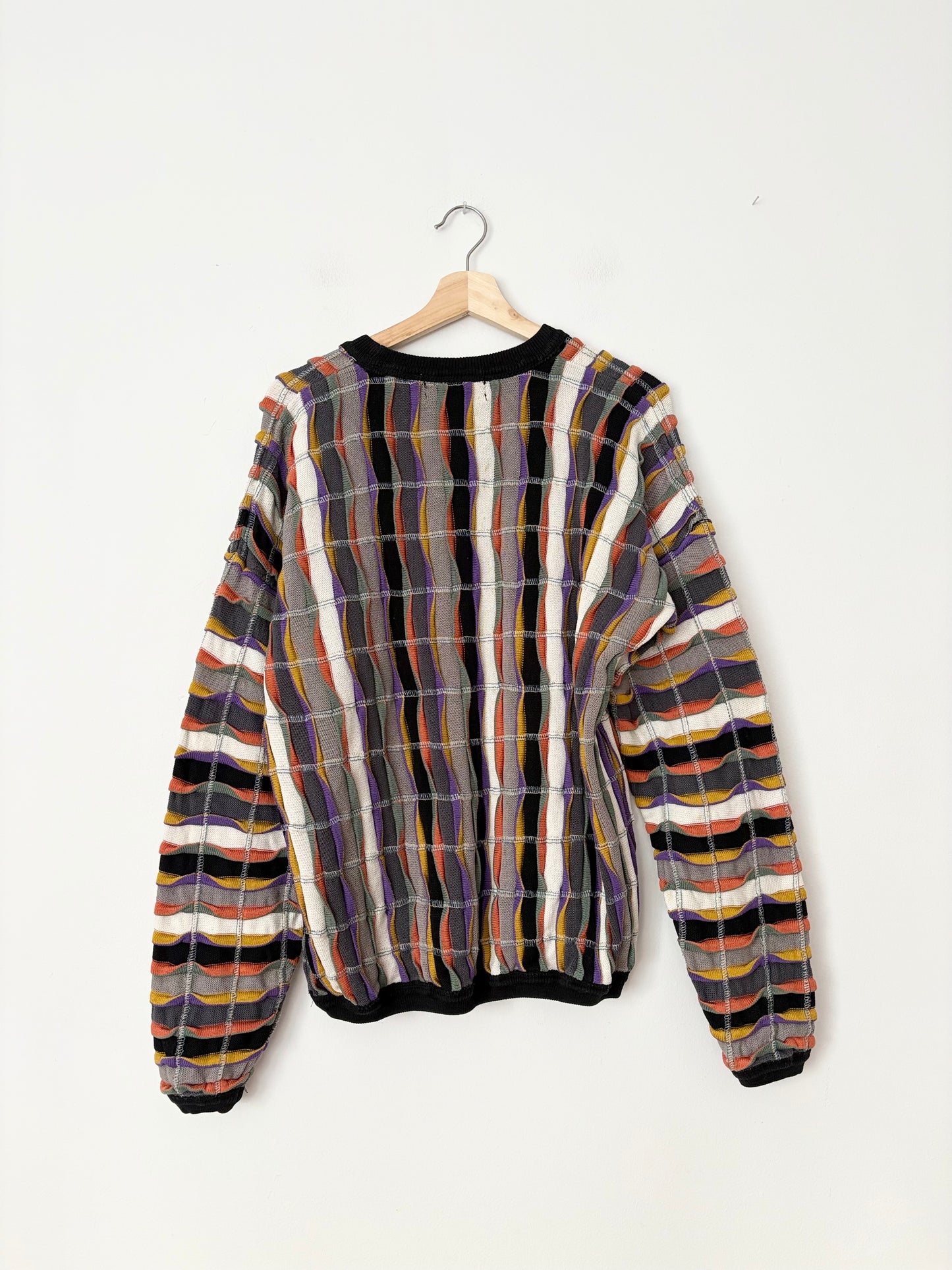 Vintage stripe knit oversized sweater L/XL