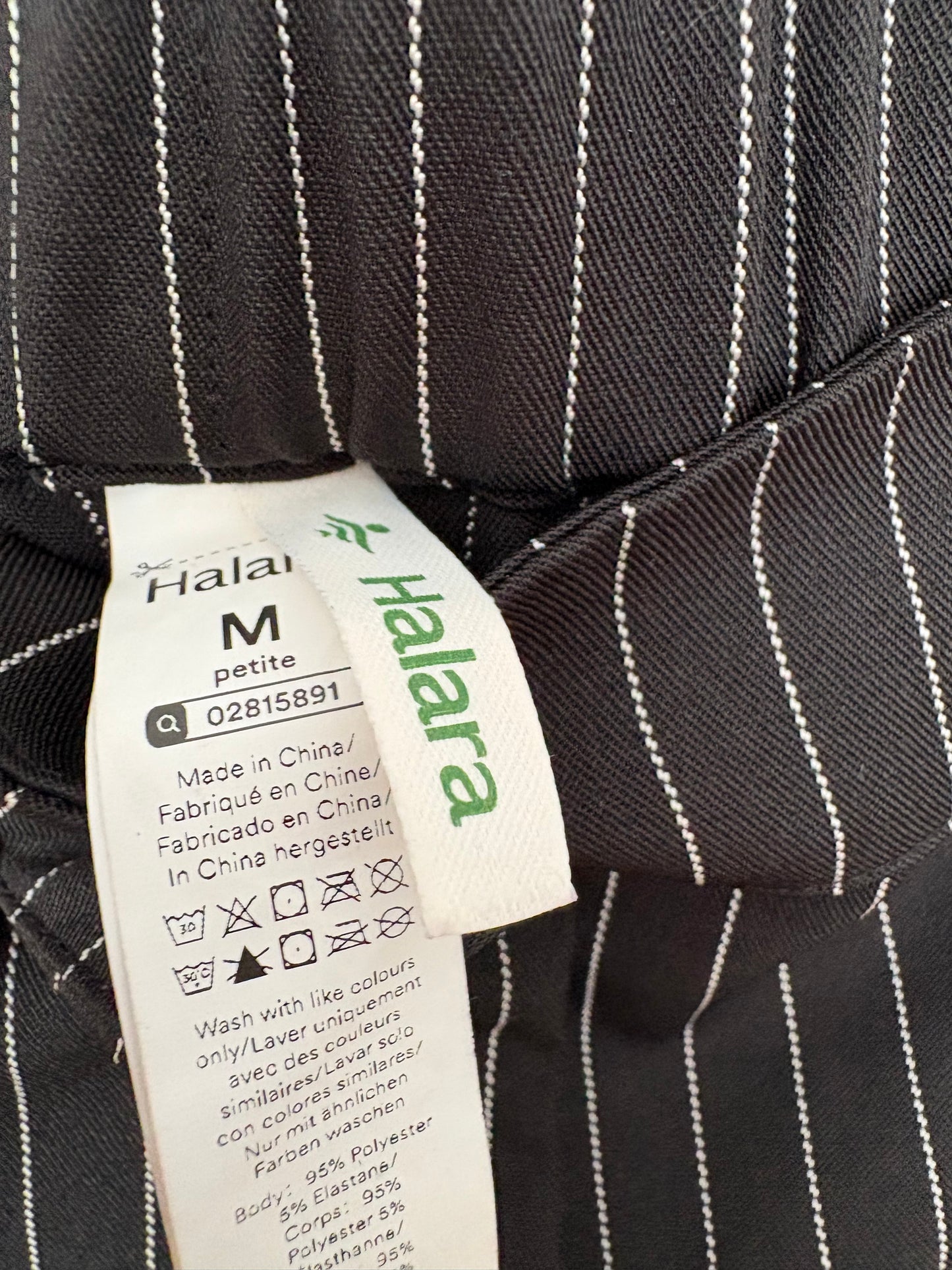 Pantalon Halara à jambes larges et fines rayures, taille M