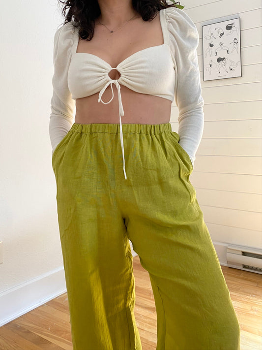 Majorelle white knit tie front top Medium
