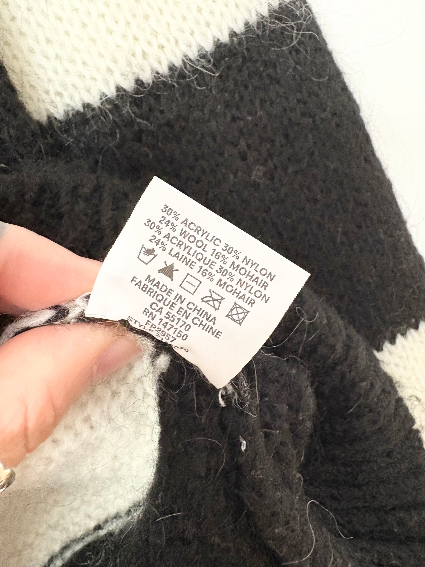 Frank & oak wool mohair blend stripe sweater S/M