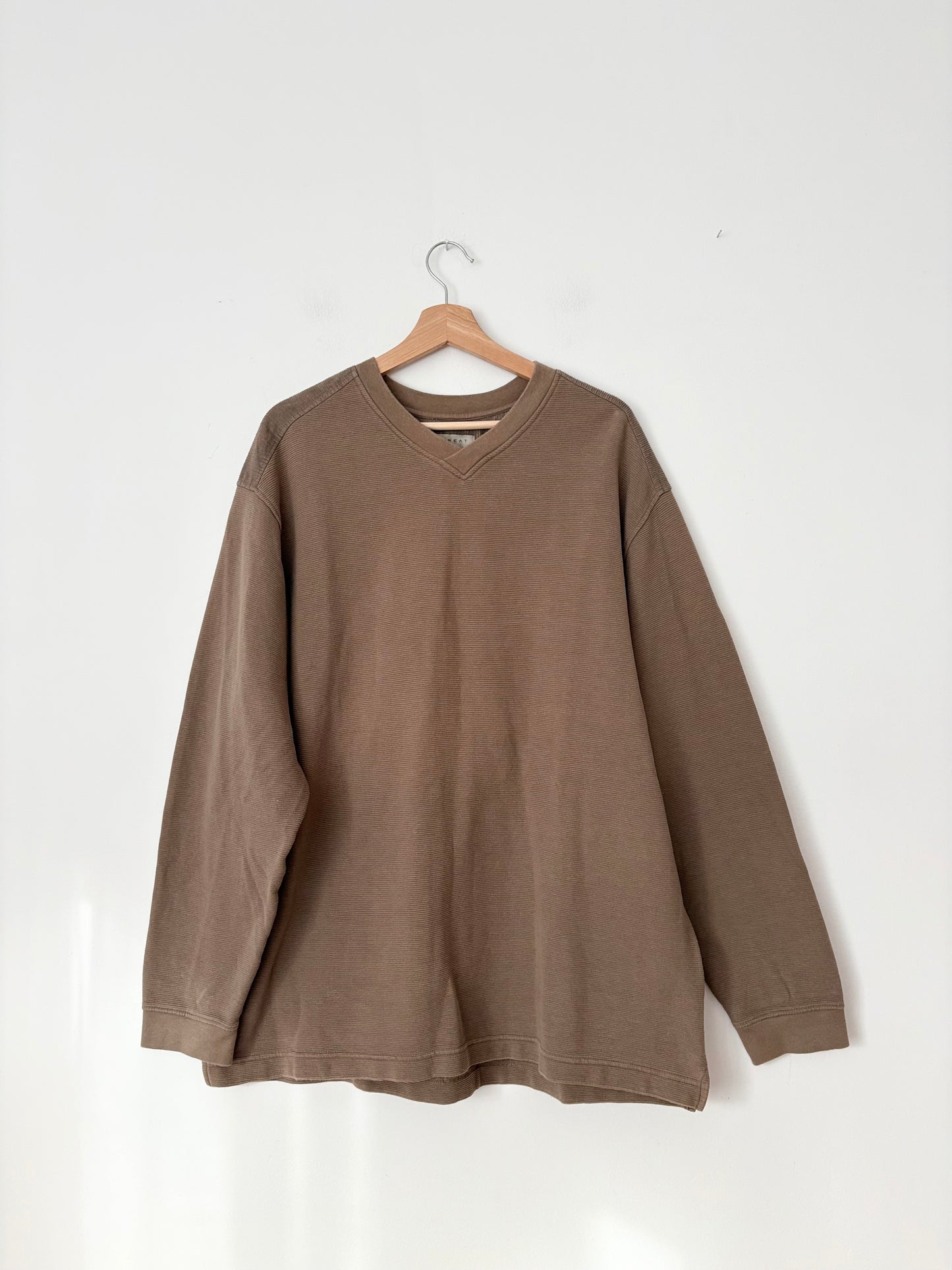Vintage taupe ribbed sweater XL/XXL