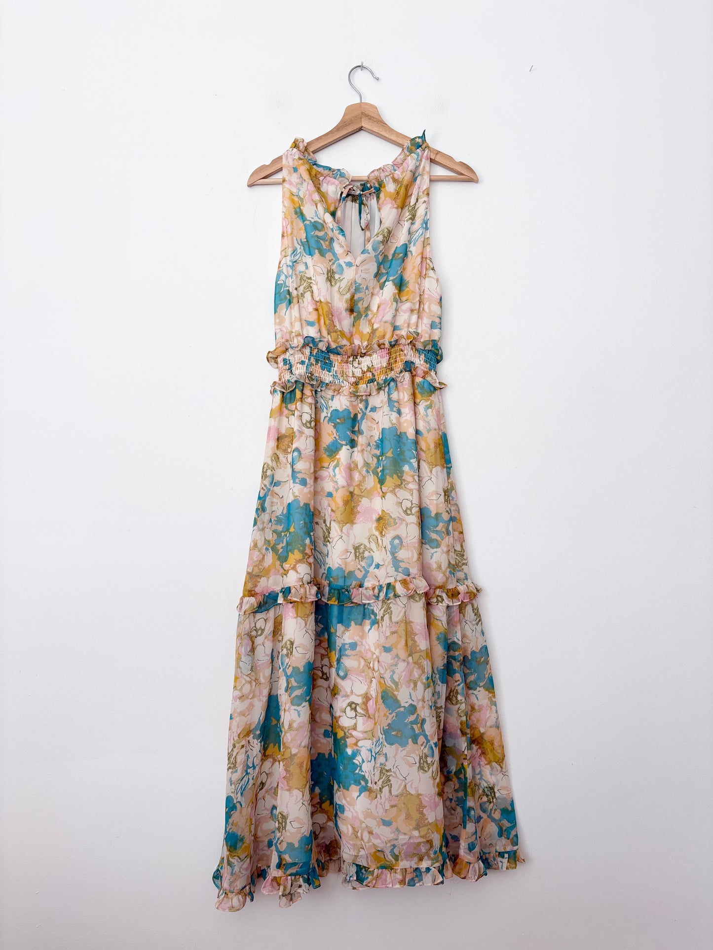 Walter Baker floral ruffle midi dress Medium