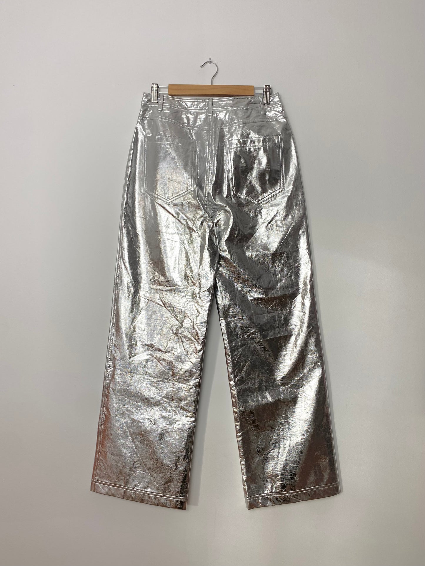 Know one cares silver metallic pants Medium