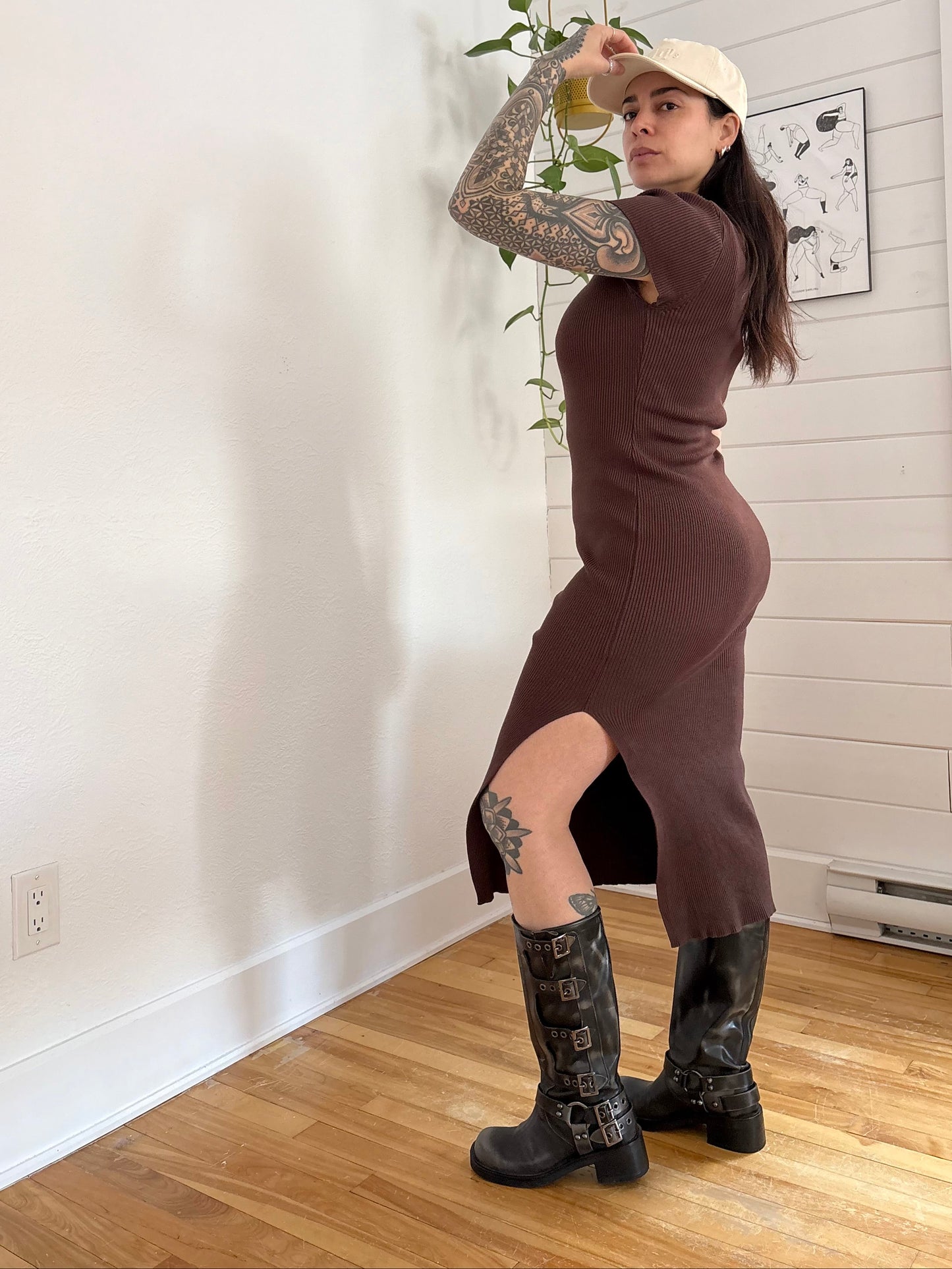 House of Harlow 1960 ribbed knit polo dress Medium