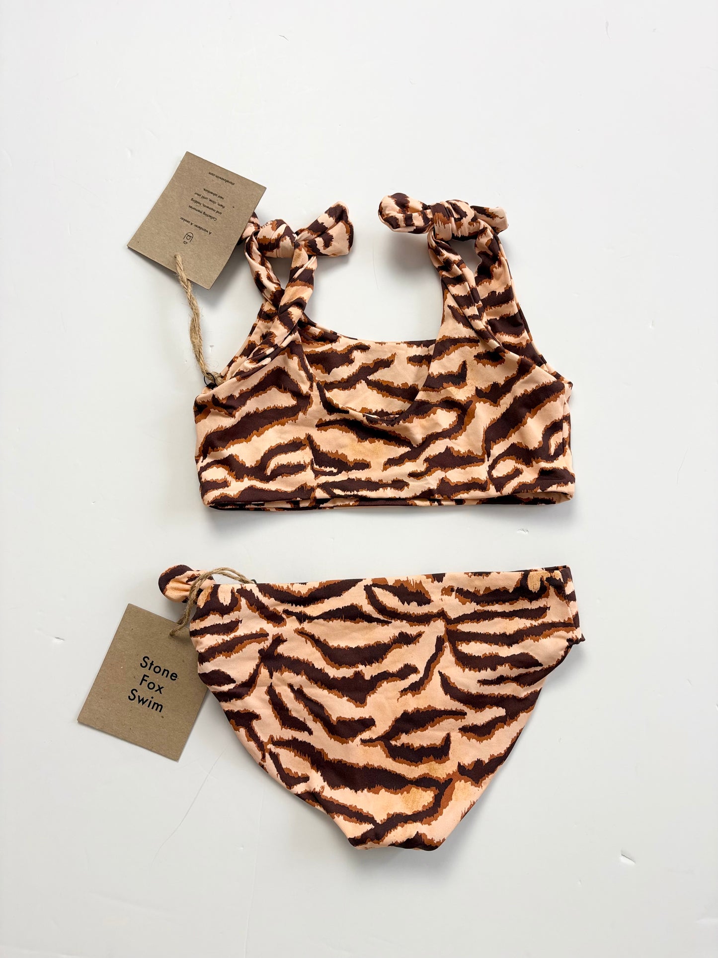 Stone Fox swim zebra print 2 piece swimsuit 5/6T