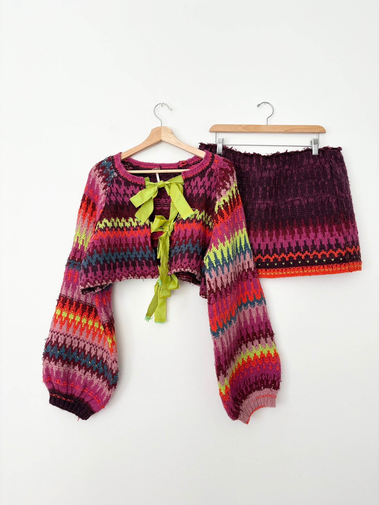 Free People handmade knit set M/L